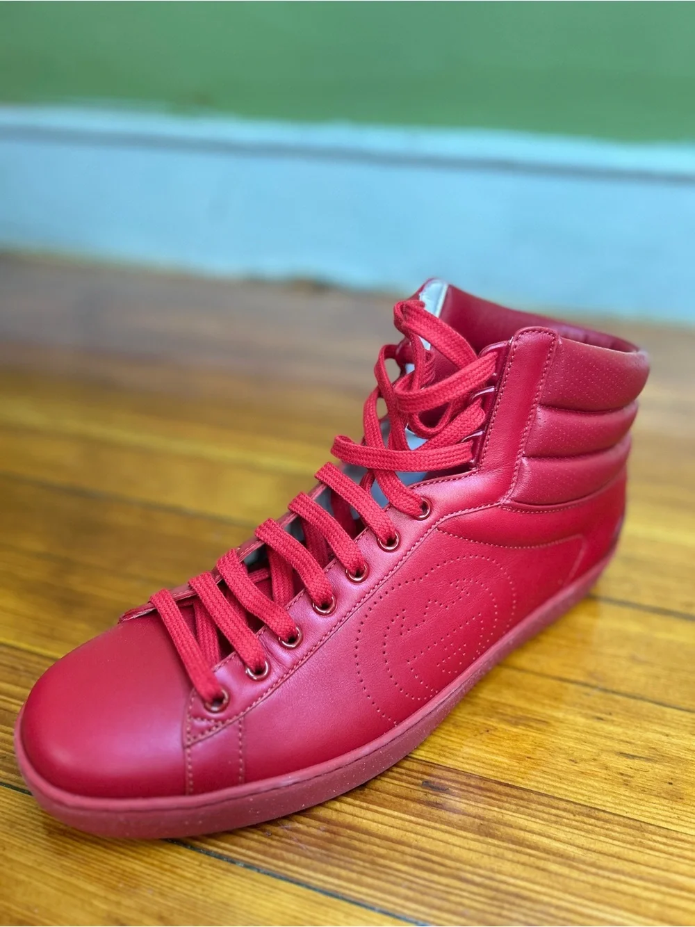 Gucci Ace Red High-Top Sneakers